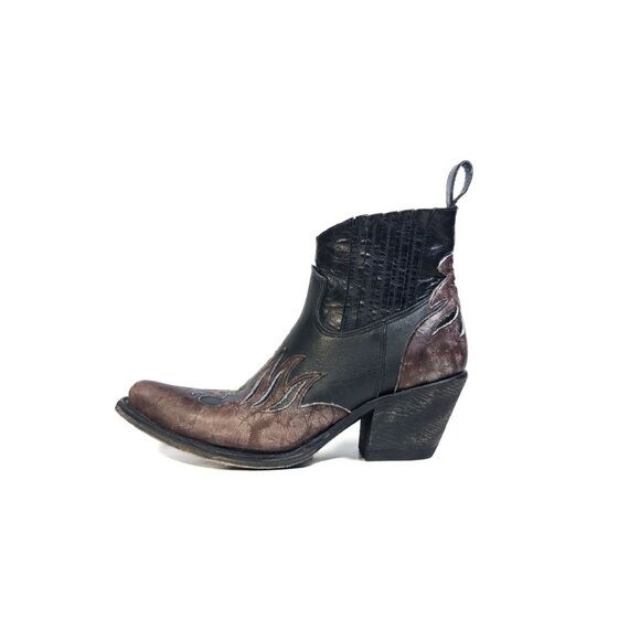 Mexicana Cowboy Boots Brown & Black Bowie Western Cowboy Ankle Boots Siz… - Picture 11 of 11
